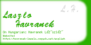 laszlo havranek business card